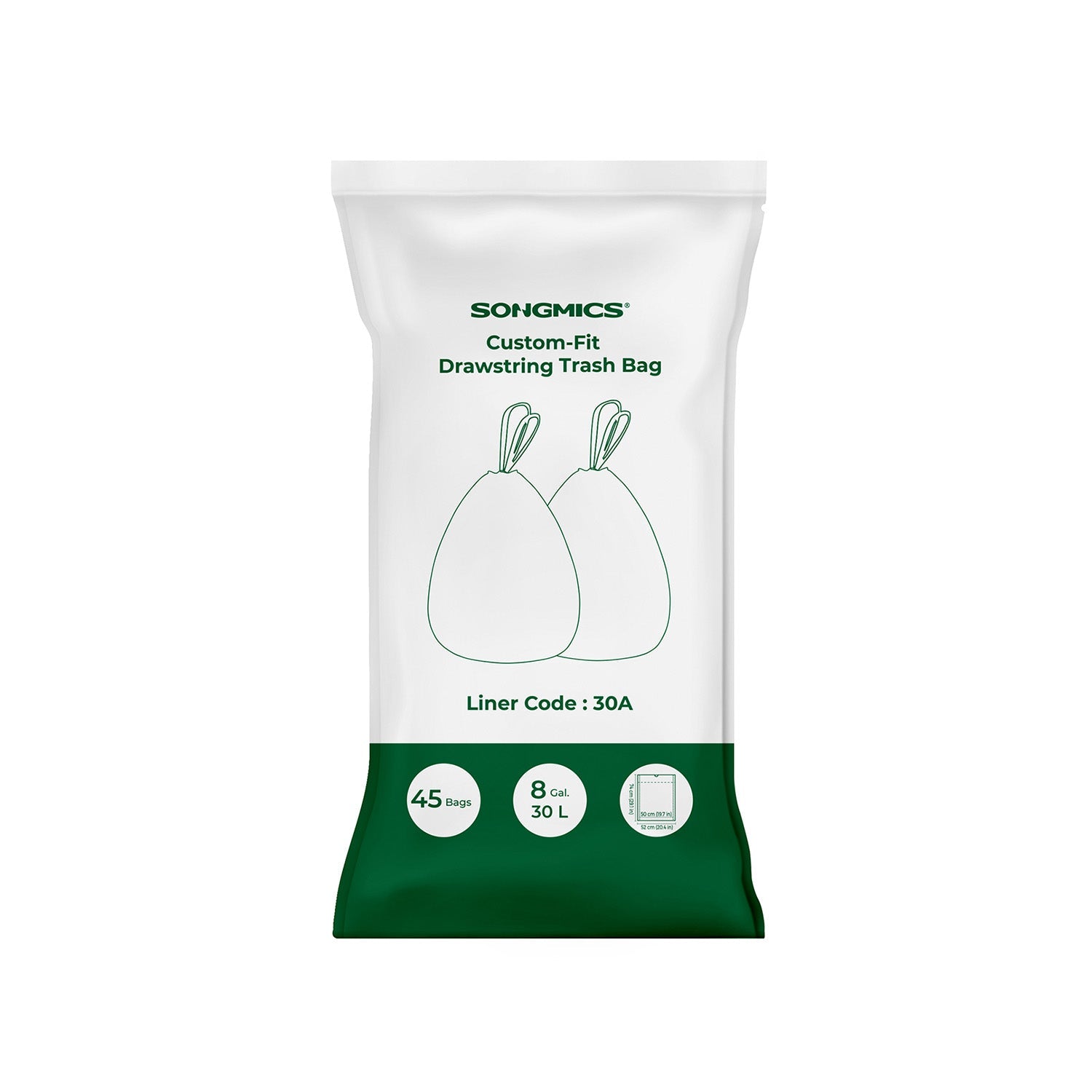 Trash Bags - For 8 Gallon Trash Cans - 30L Size