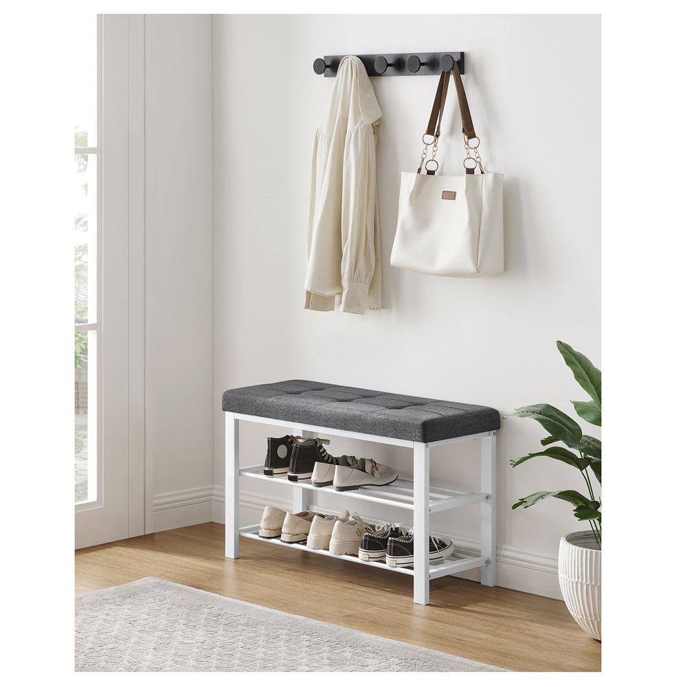 Shoe Bench With Cushion - Entryway Shoe Storage Seating