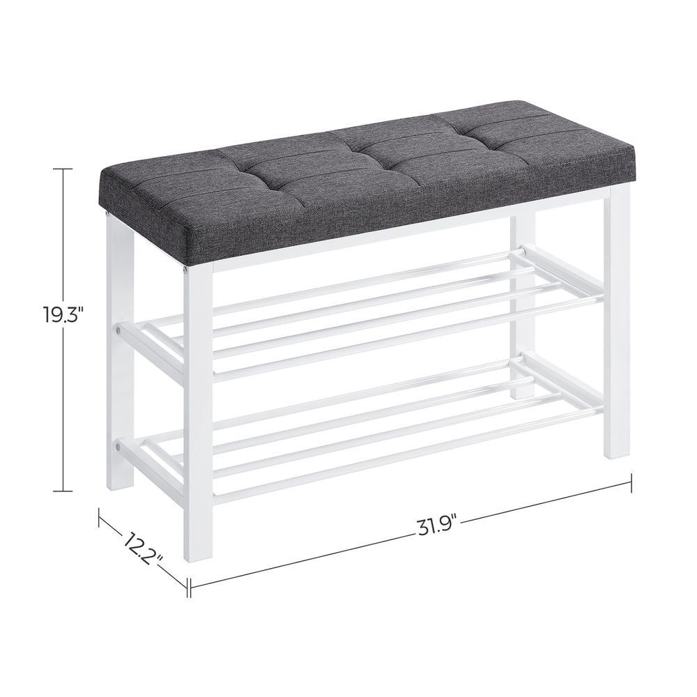 Shoe Bench With Cushion - Entryway Shoe Storage Seating
