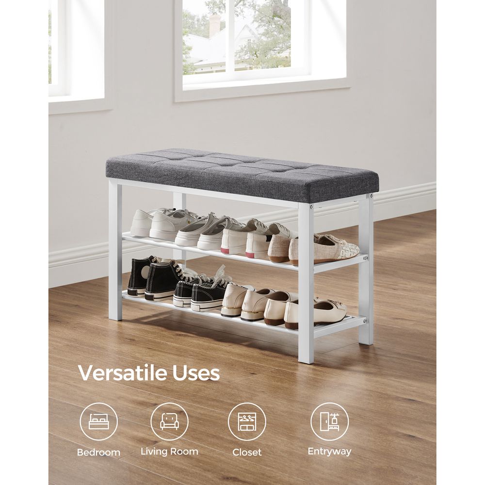 Shoe Bench With Cushion - Entryway Shoe Storage Seating