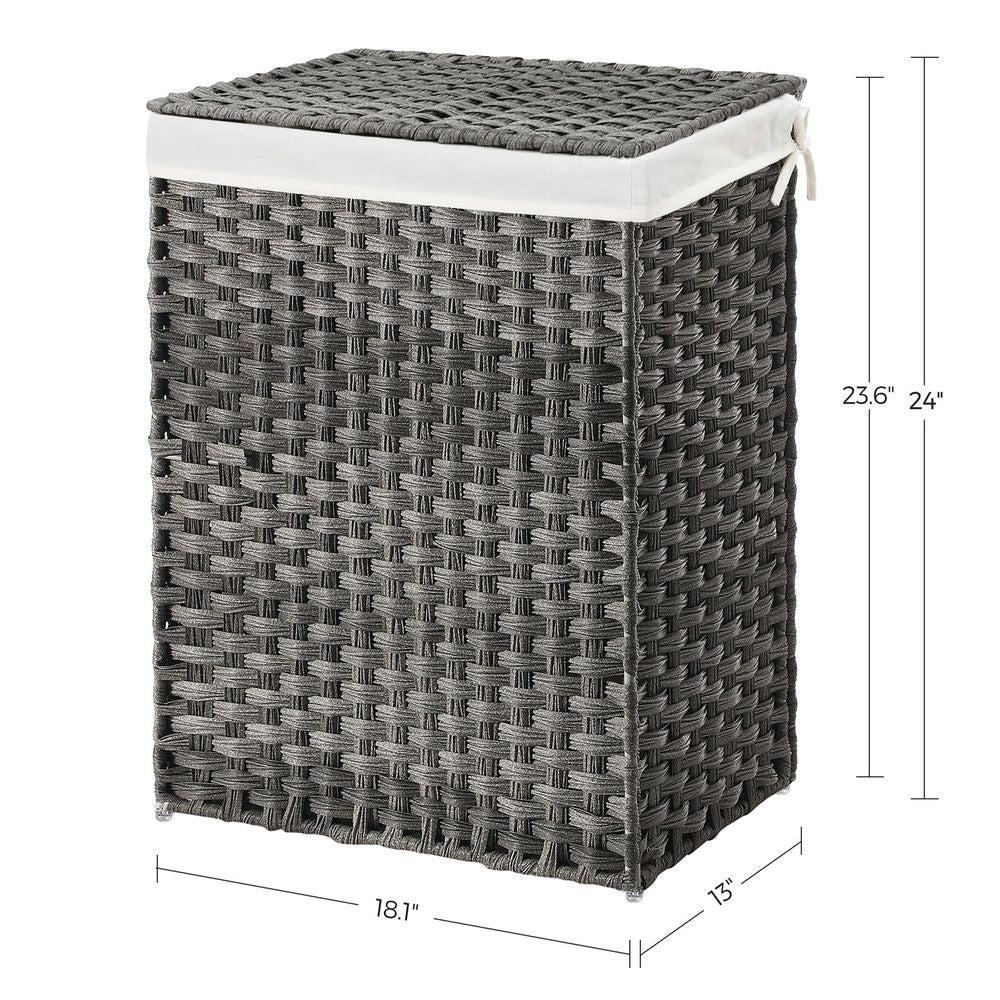 Laundry Basket With Lid - Synthetic Rattan - 23.8 Gallon