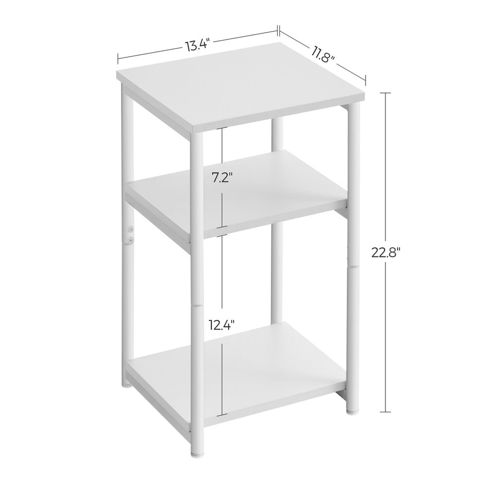 Small End Table With 3 Tiers – Industrial Design – Slim Space-Saving Table