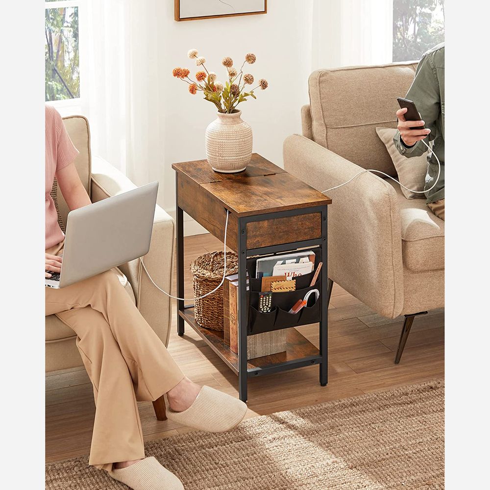 End Tables Set With USB Ports And Outlets - Power Storage