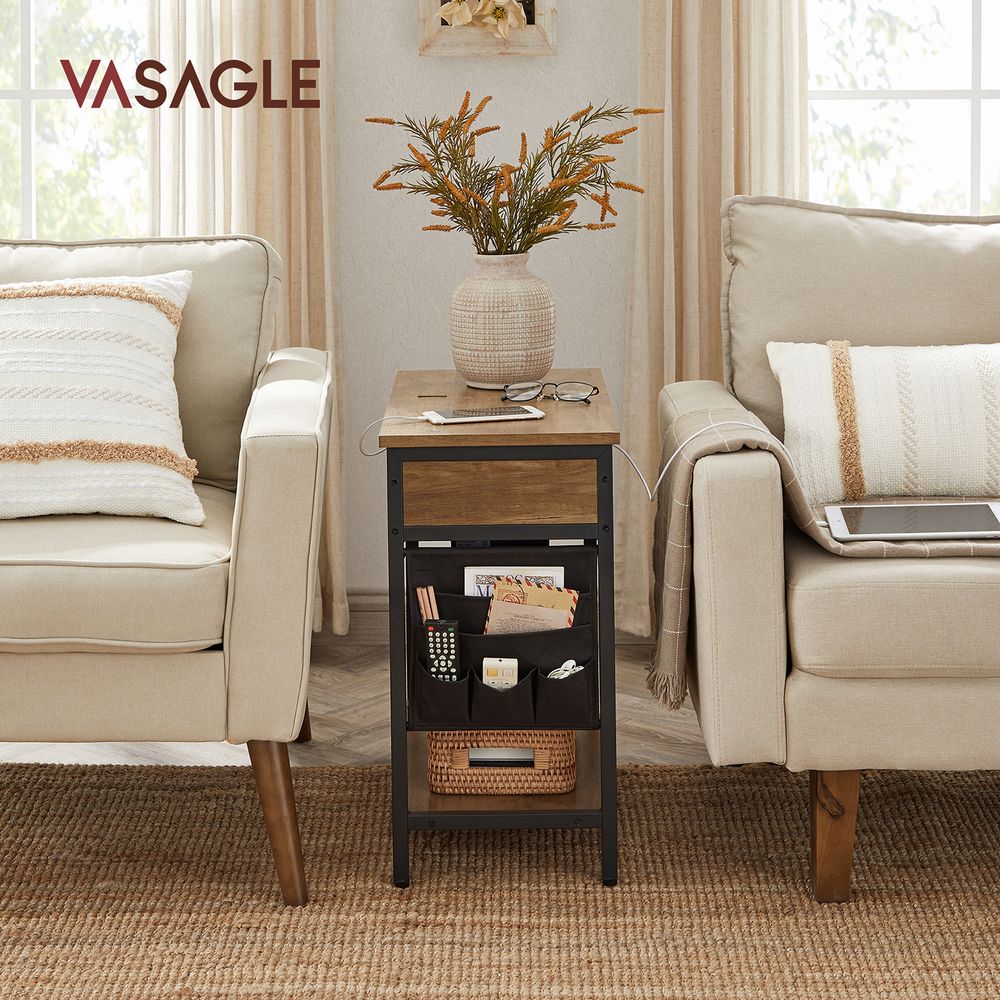 End Tables Set With USB Ports And Outlets - Power Storage