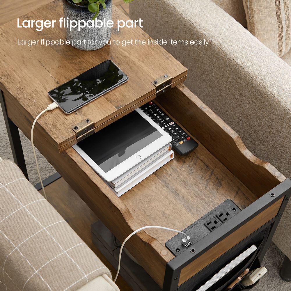 End Tables Set With USB Ports And Outlets - Power Storage