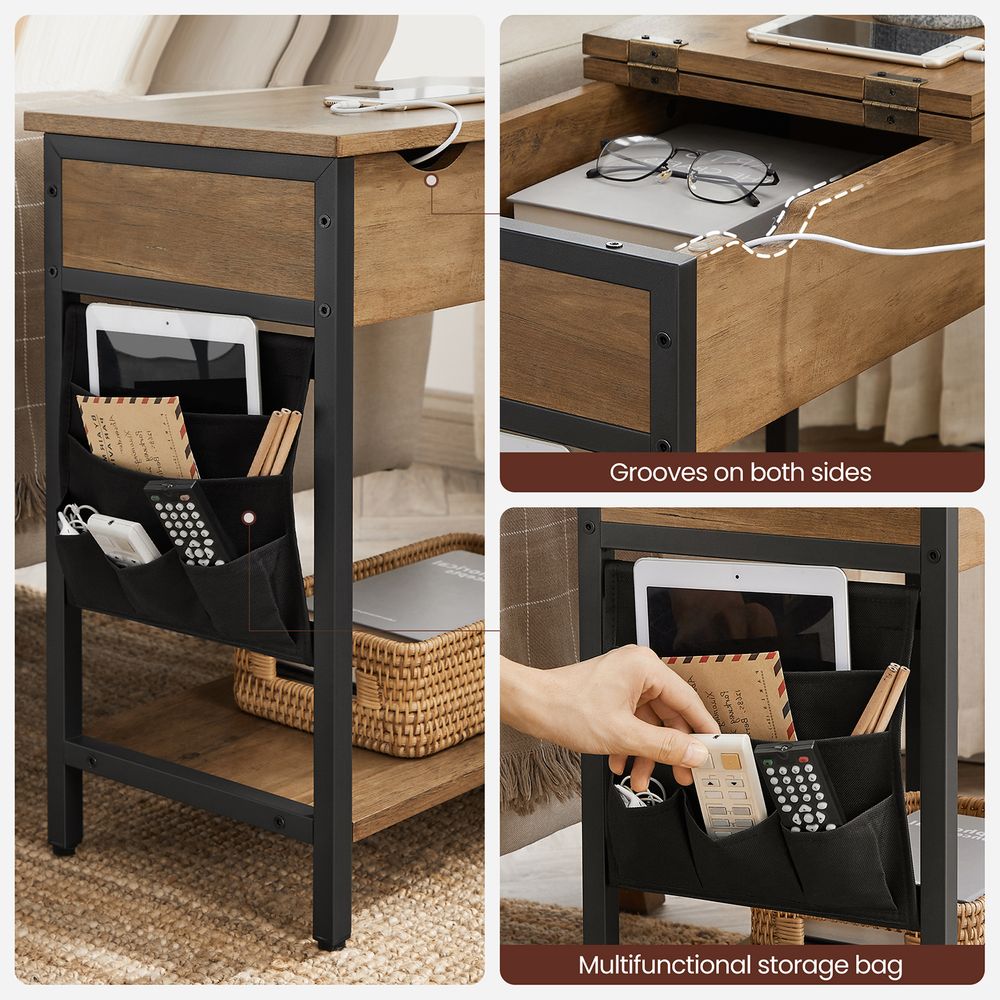 End Tables Set With USB Ports And Outlets - Power Storage