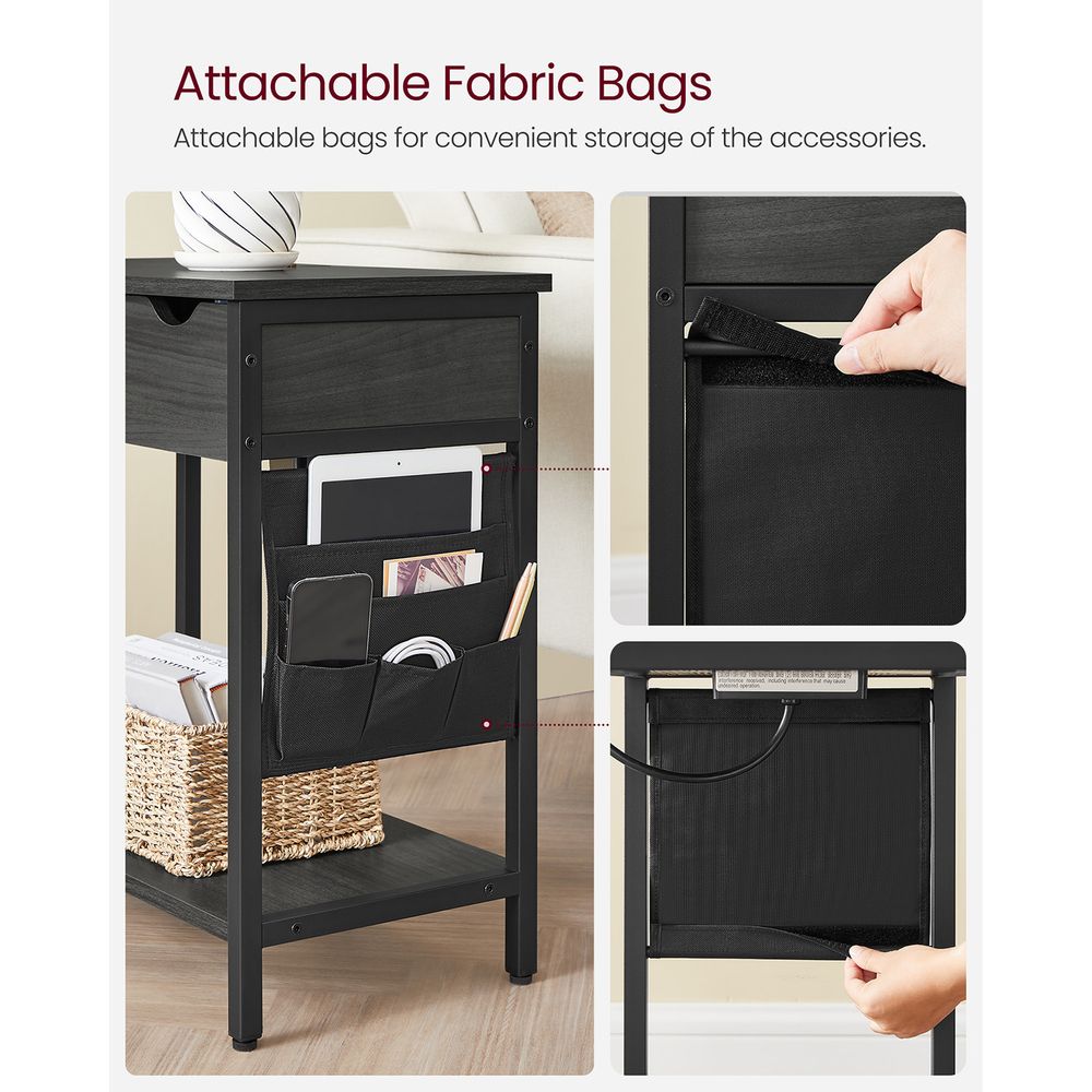 End Tables Set With USB Ports And Outlets - Power Storage