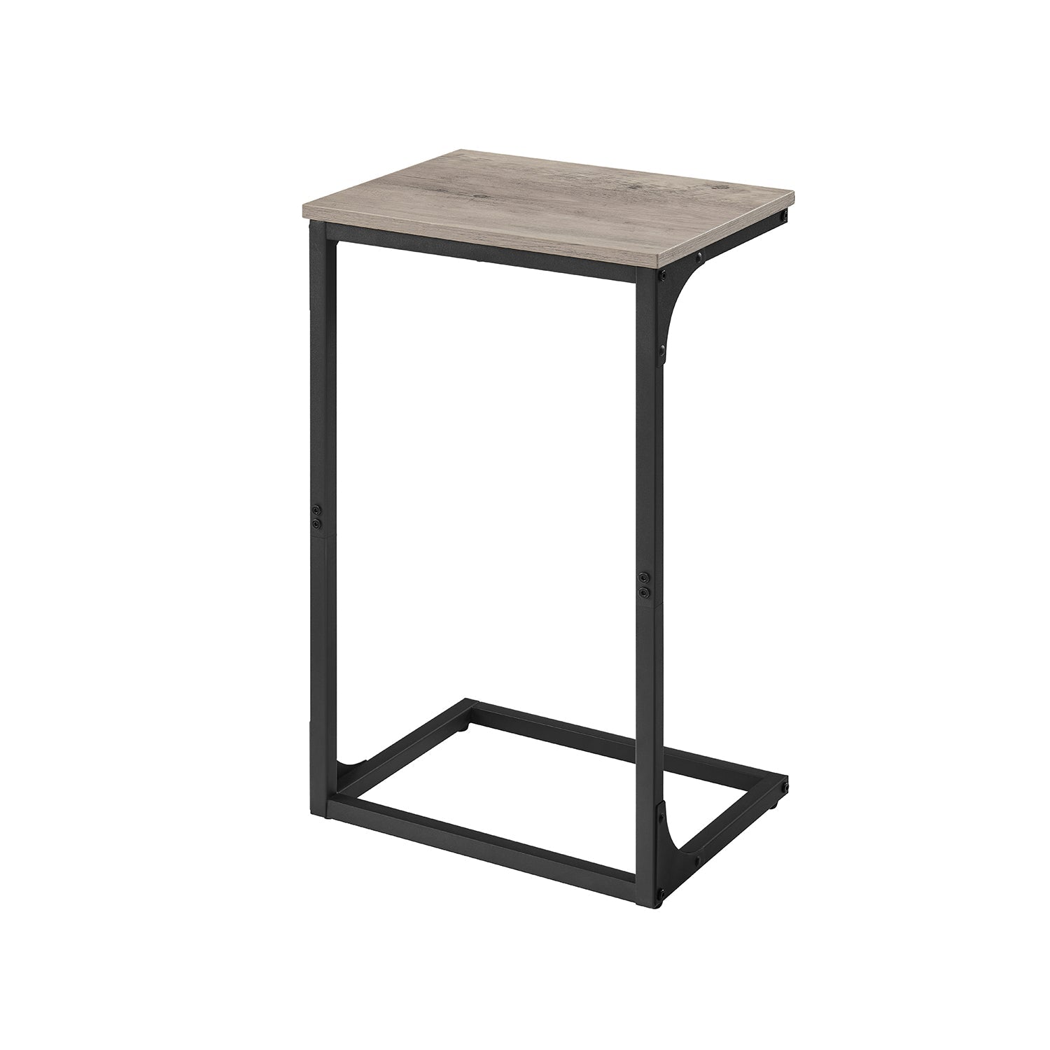 C-Shaped End Table - Metal Frame - Slim Side Table For Sofa