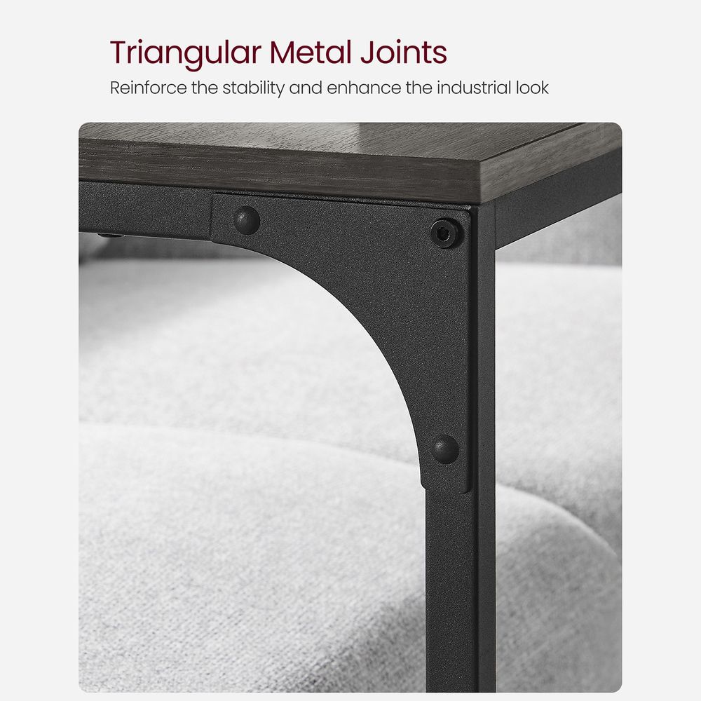 C-Shaped End Table - Metal Frame - Slim Side Table For Sofa