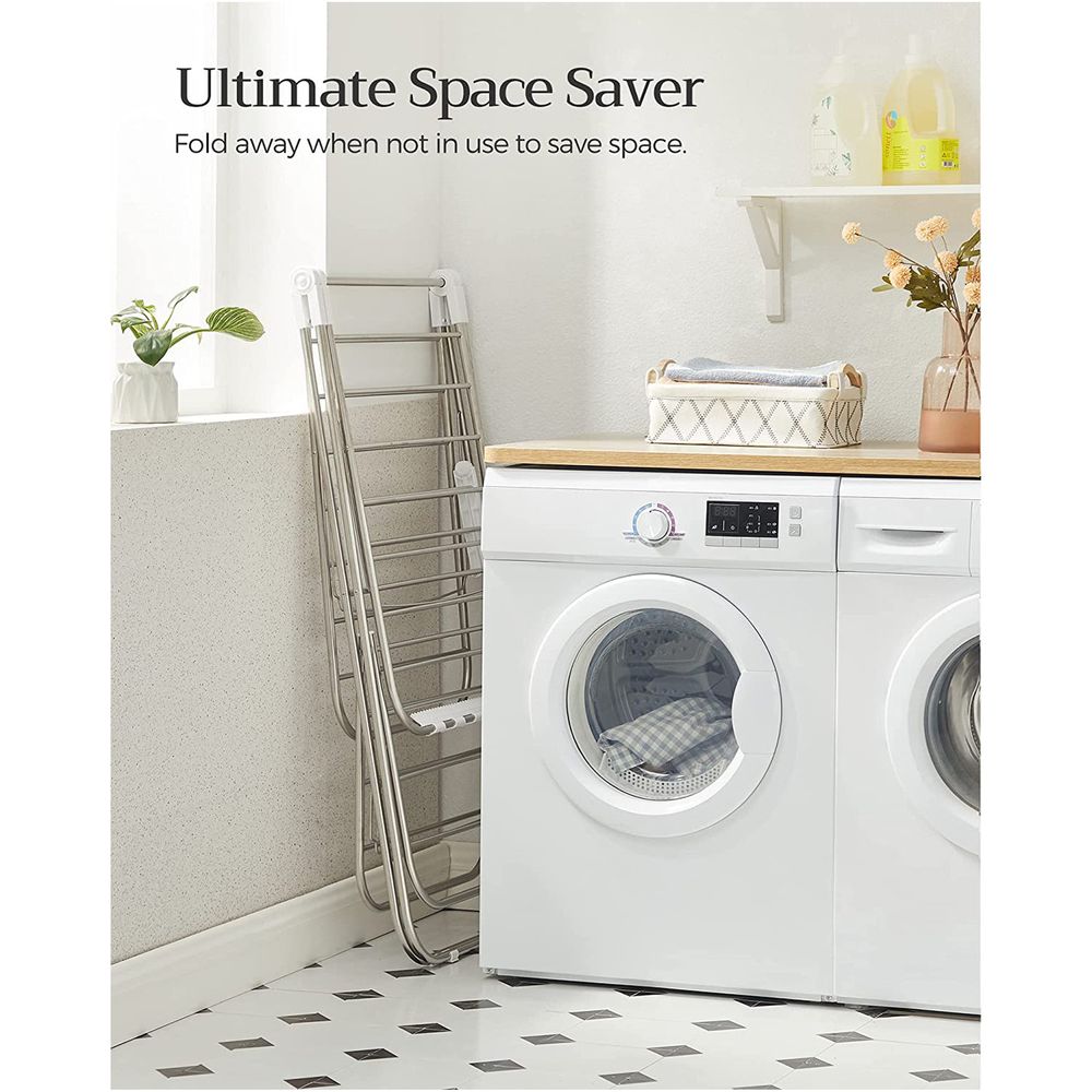 Clothes Drying Rack - Foldable 2 Level - Adjustable Height Wings