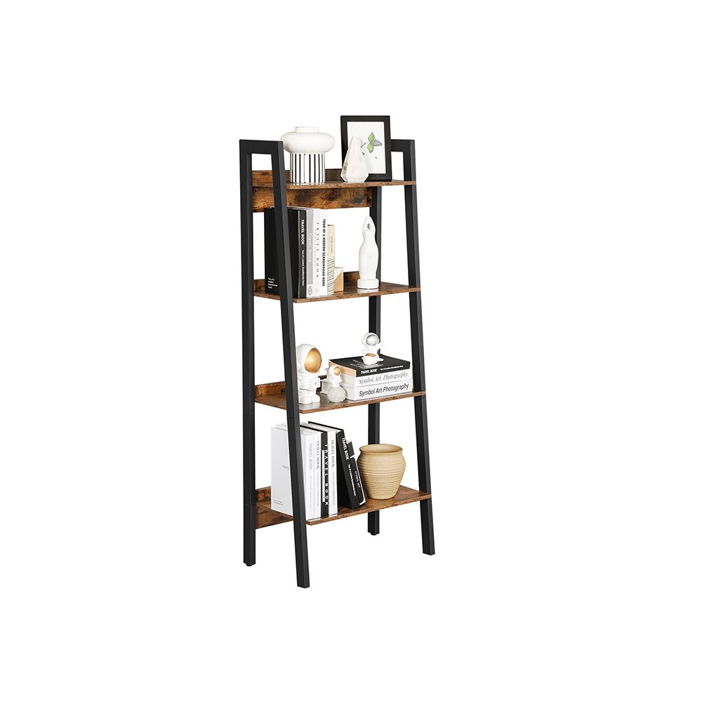 Ladder Shelf - 4 Tier Slim - Metal Frame Storage Shelf
