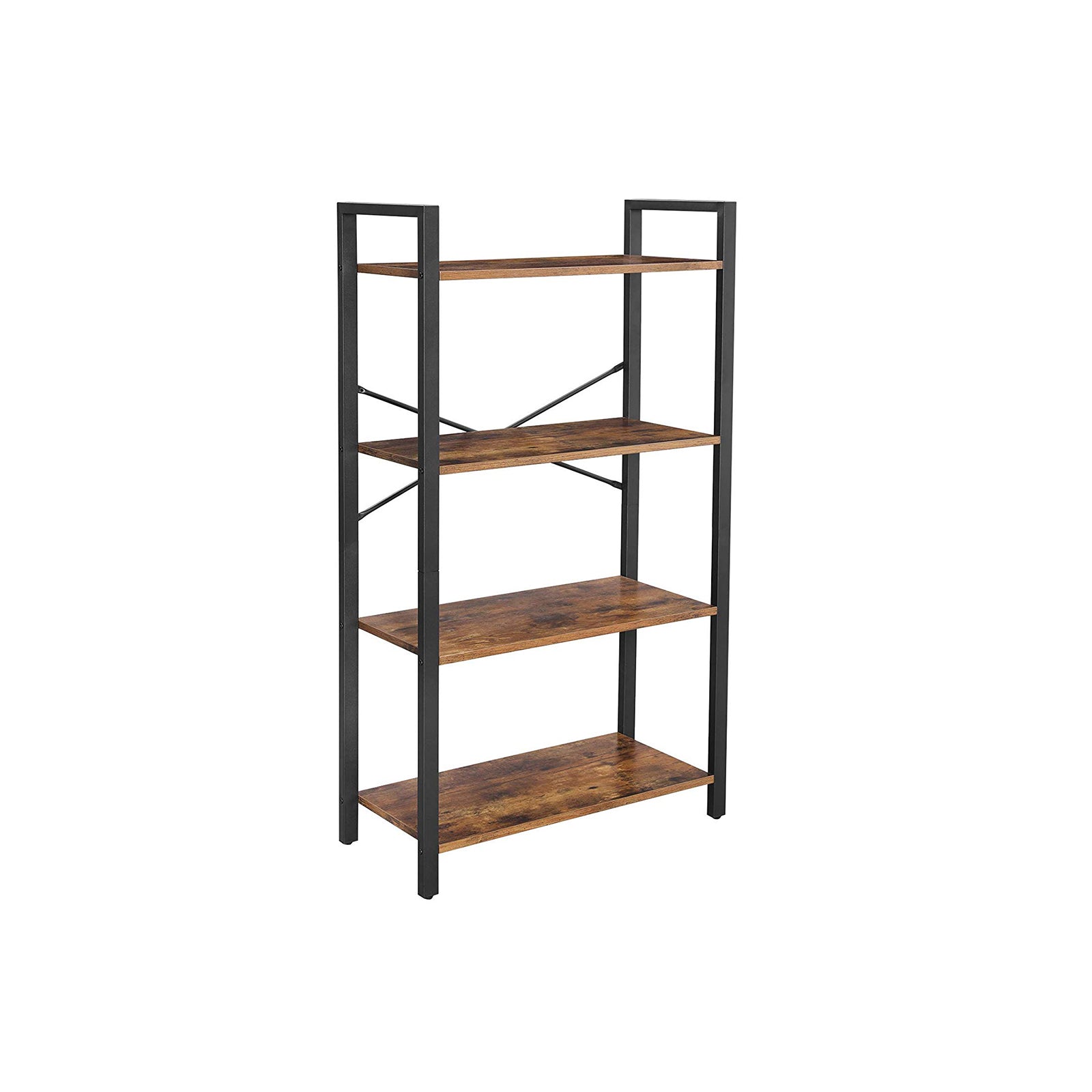 Bookshelf - 4 Tier Tall - Steel Frame - Space Saving