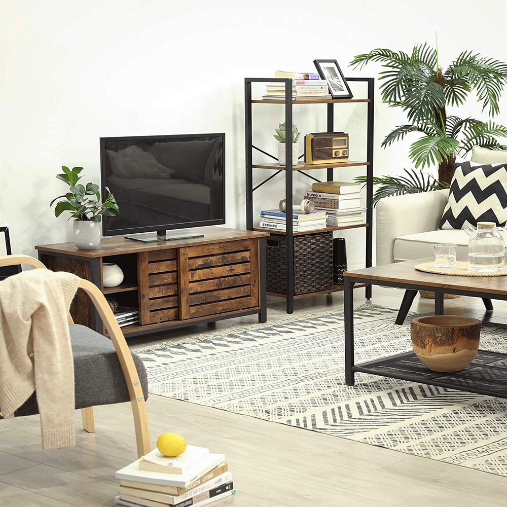 Bookshelf - 4 Tier Tall - Steel Frame - Space Saving