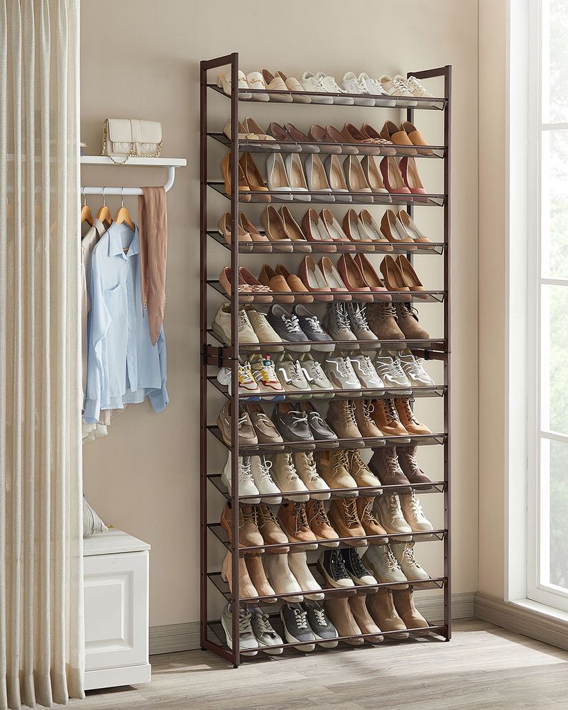 Shoe Organizer Rack - 12 Tier Metal - Large Capacity Storage