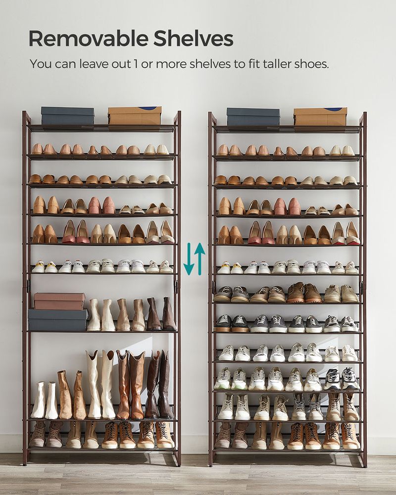 Shoe Organizer Rack - 12 Tier Metal - Large Capacity Storage