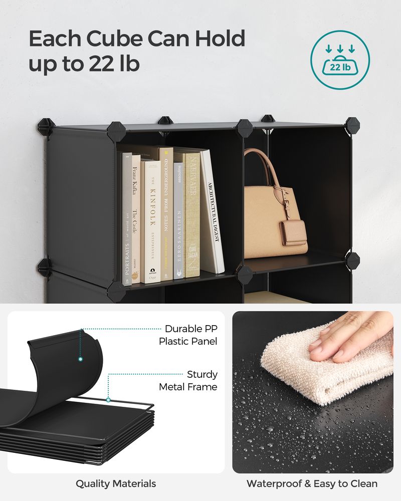 Cube Storage Organizer - 6 Cubes With Feet - Modular Design