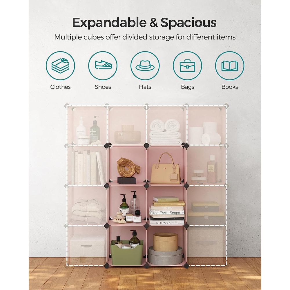 Cube Storage Organizer - 6 Cubes With Feet - Modular Design