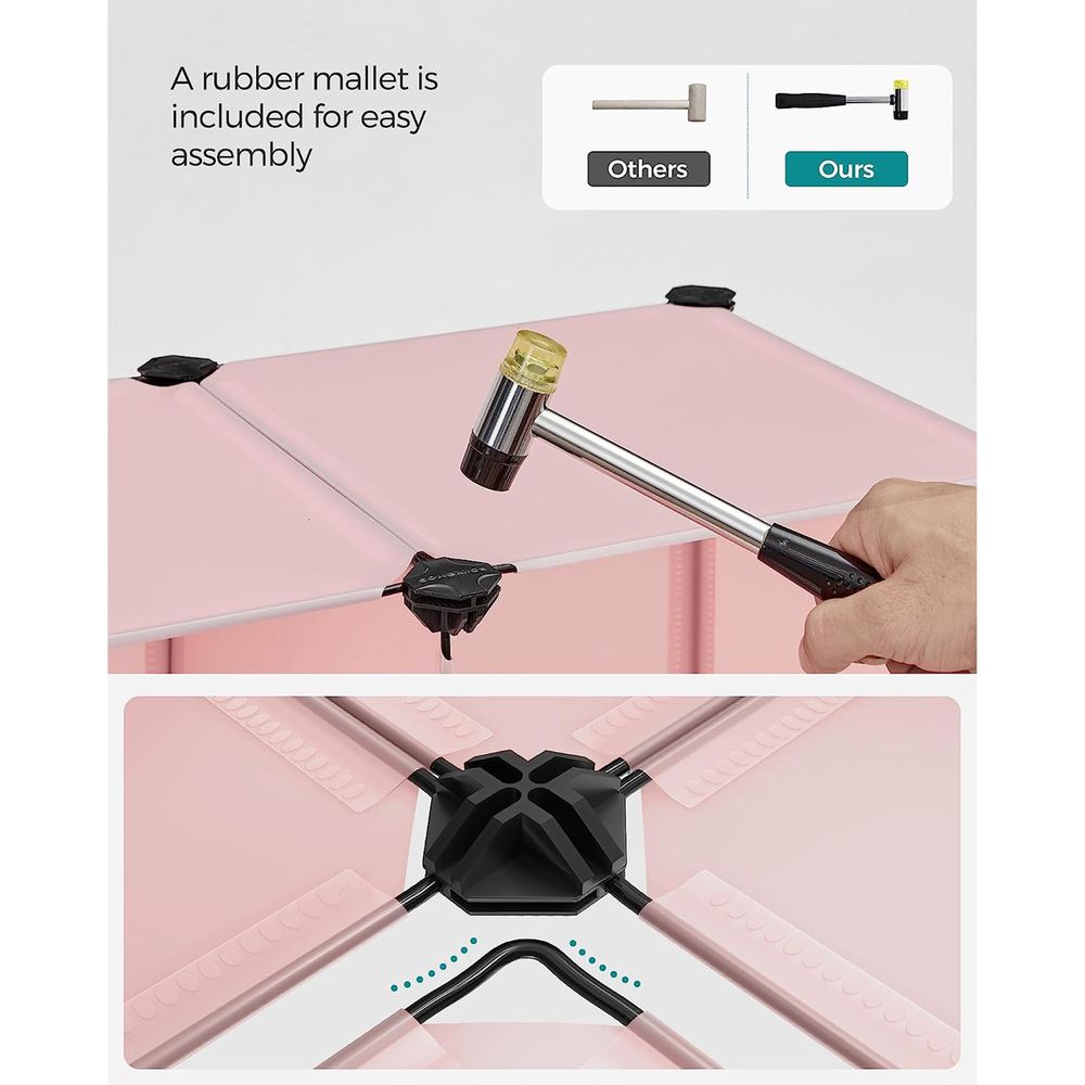 Cube Storage Organizer - 6 Cubes With Feet - Modular Design