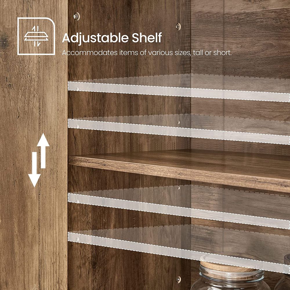 Buffet Storage Cabinet - Farmhouse Style - Adjustable Shelves