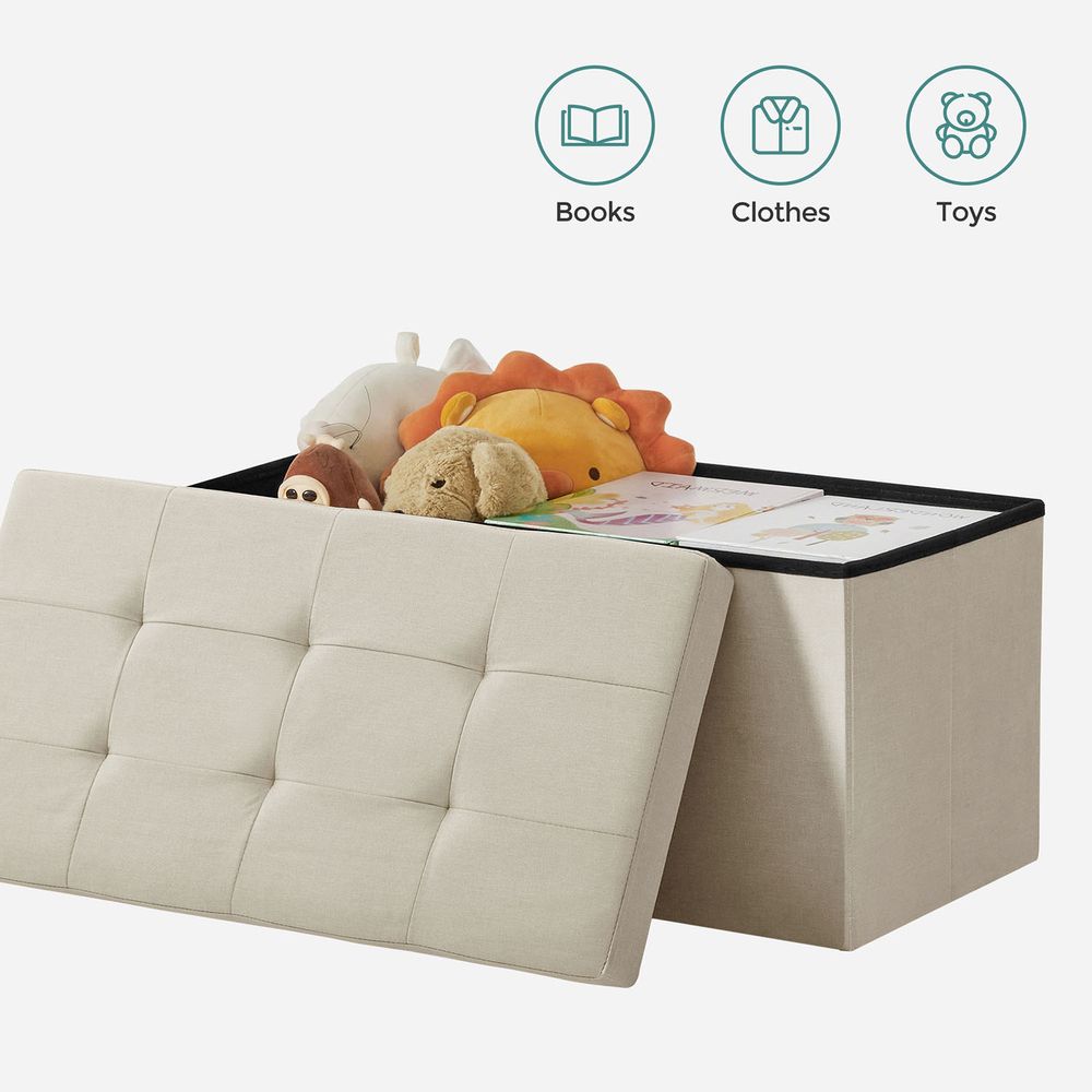 Storage Ottoman Bench - 30 Inch Folding - Multi Use