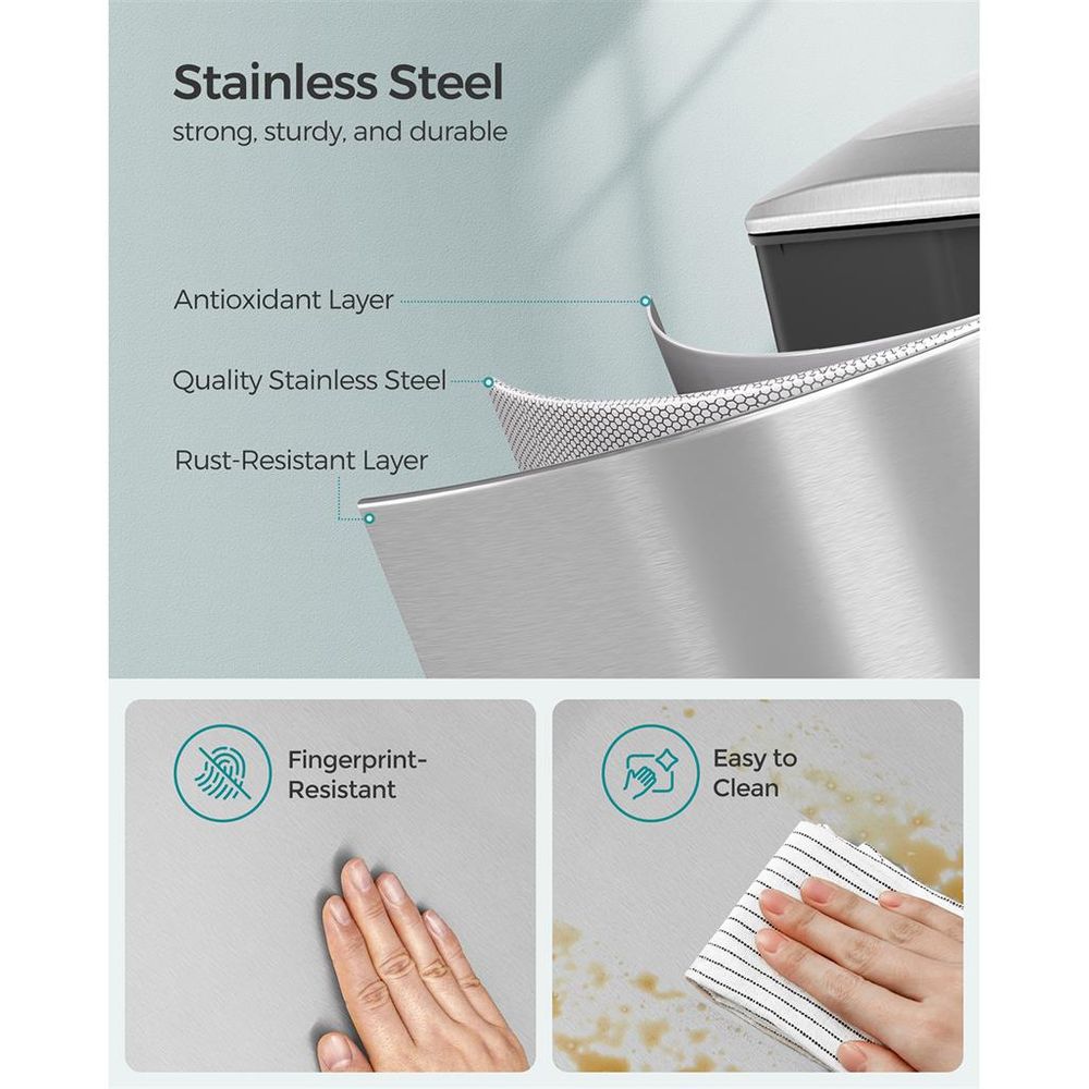 Garbage Can - 13 Gallon Slim - Soft Close Lid - Narrow Spaces