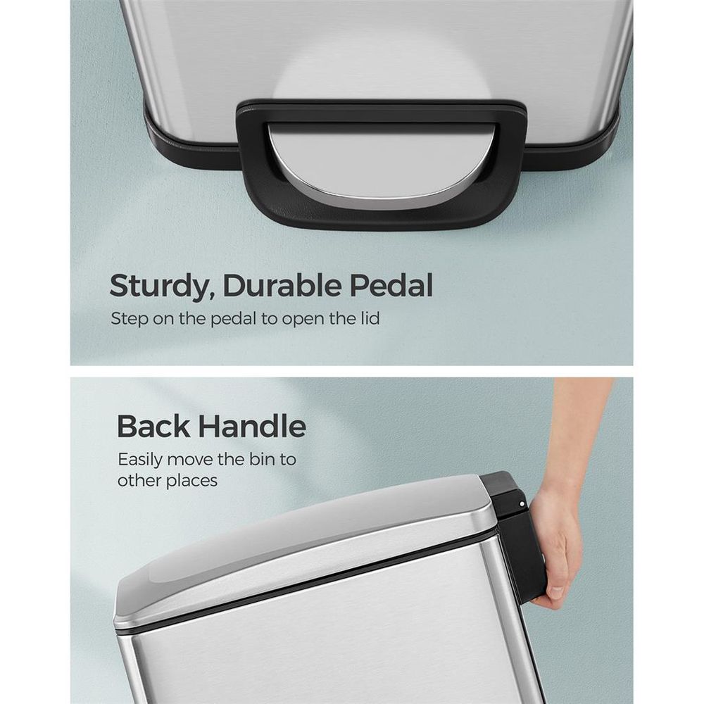 Garbage Can - 13 Gallon Slim - Soft Close Lid - Narrow Spaces