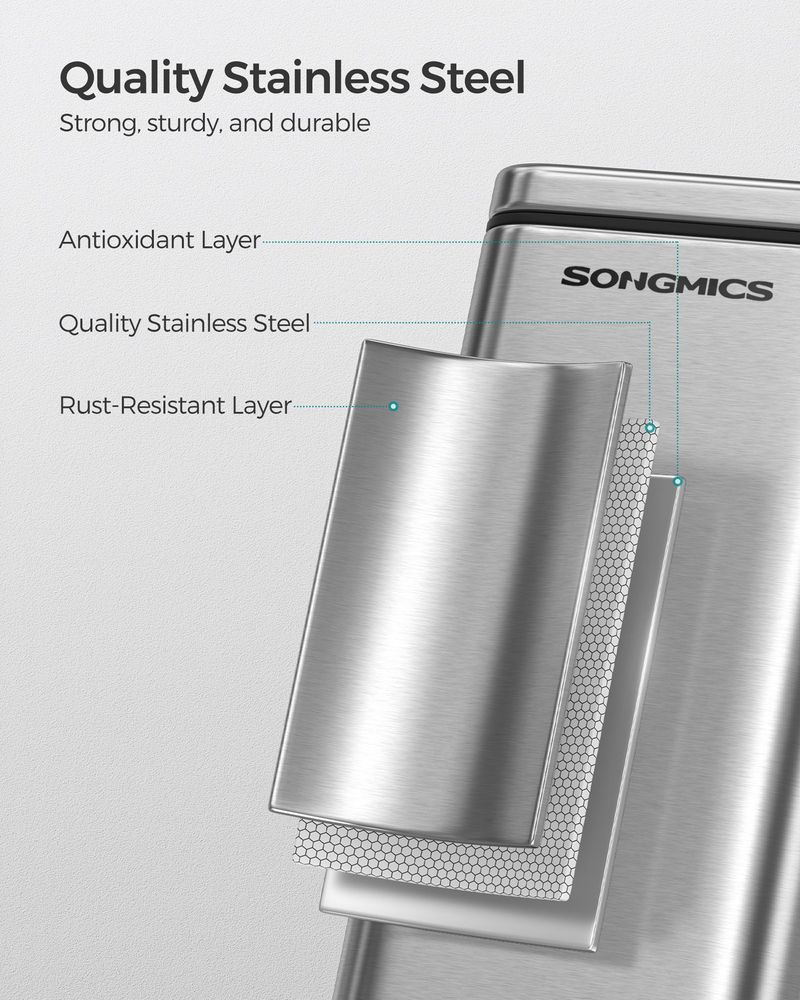 Small Trash Bin With Lid – Step Pedal – Slim Bathroom Design