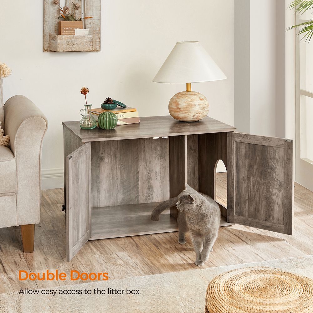 Cat Litter Box Enclosure – Removable Divider – Furniture Cabinet