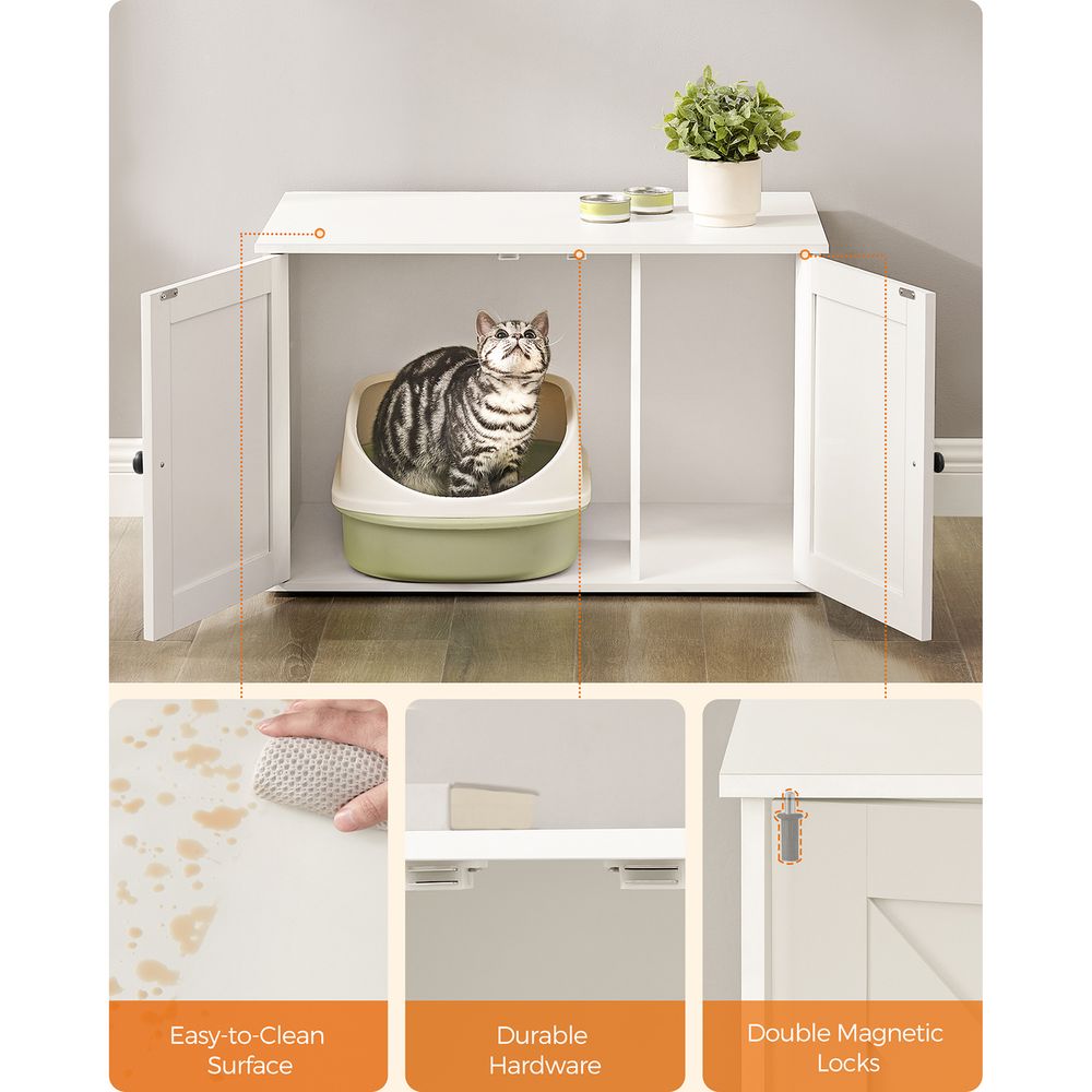 Cat Litter Box Enclosure – Removable Divider – Furniture Cabinet