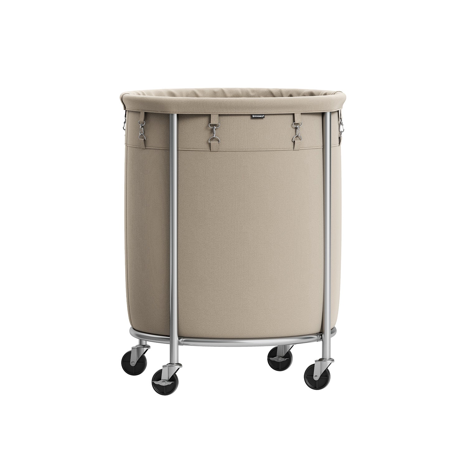 Laundry Basket - Round Rolling Hamper - With Wheels