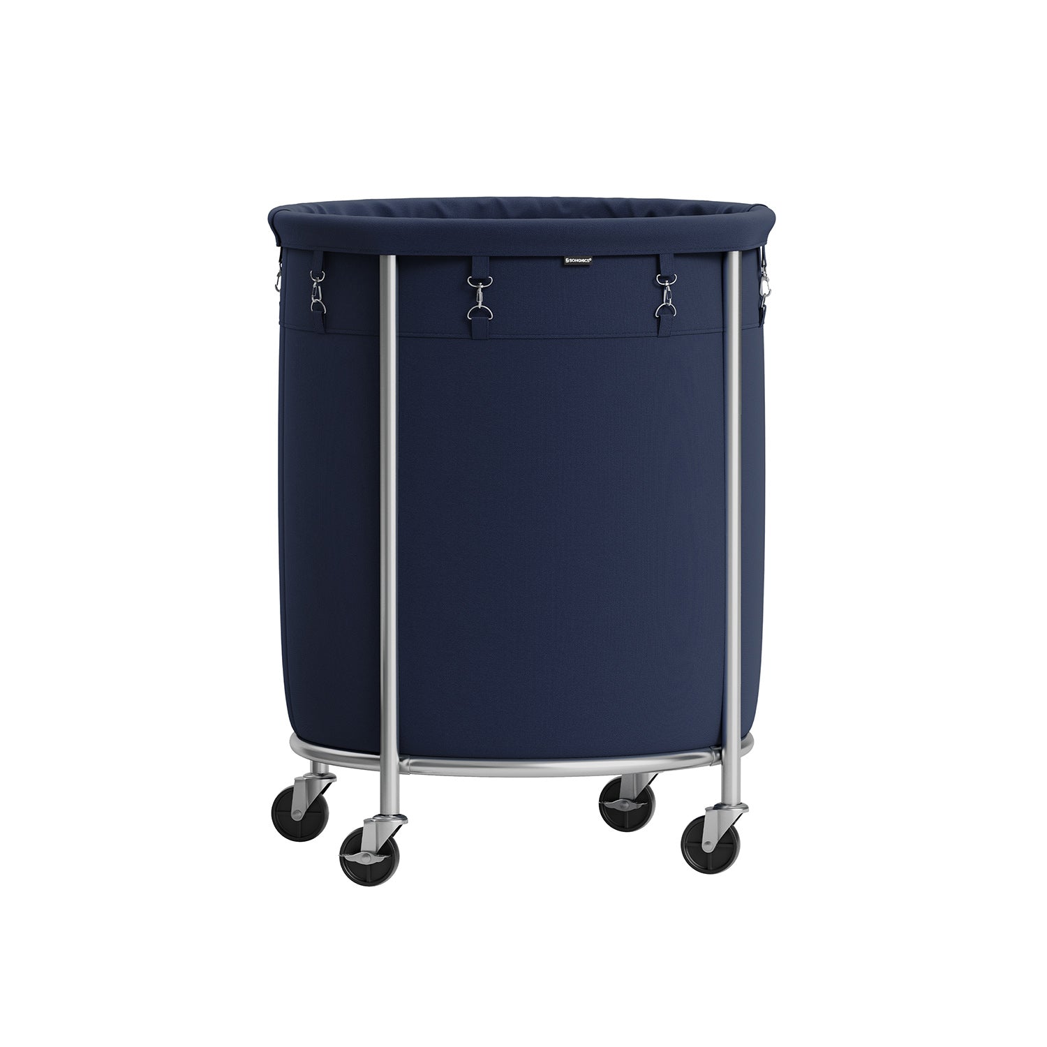 Laundry Basket - Round Rolling Hamper - With Wheels