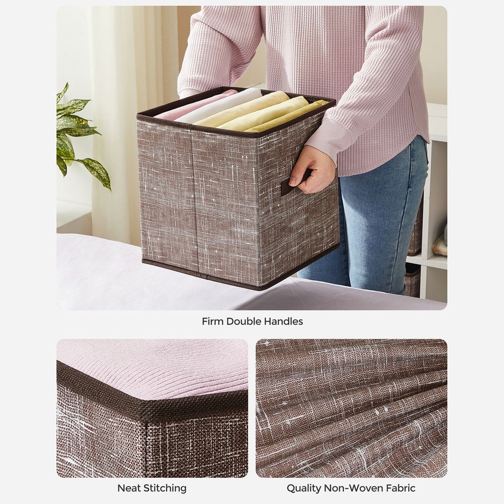 Storage Cubes - Non Woven Fabric - Double Handles - Set Of 6