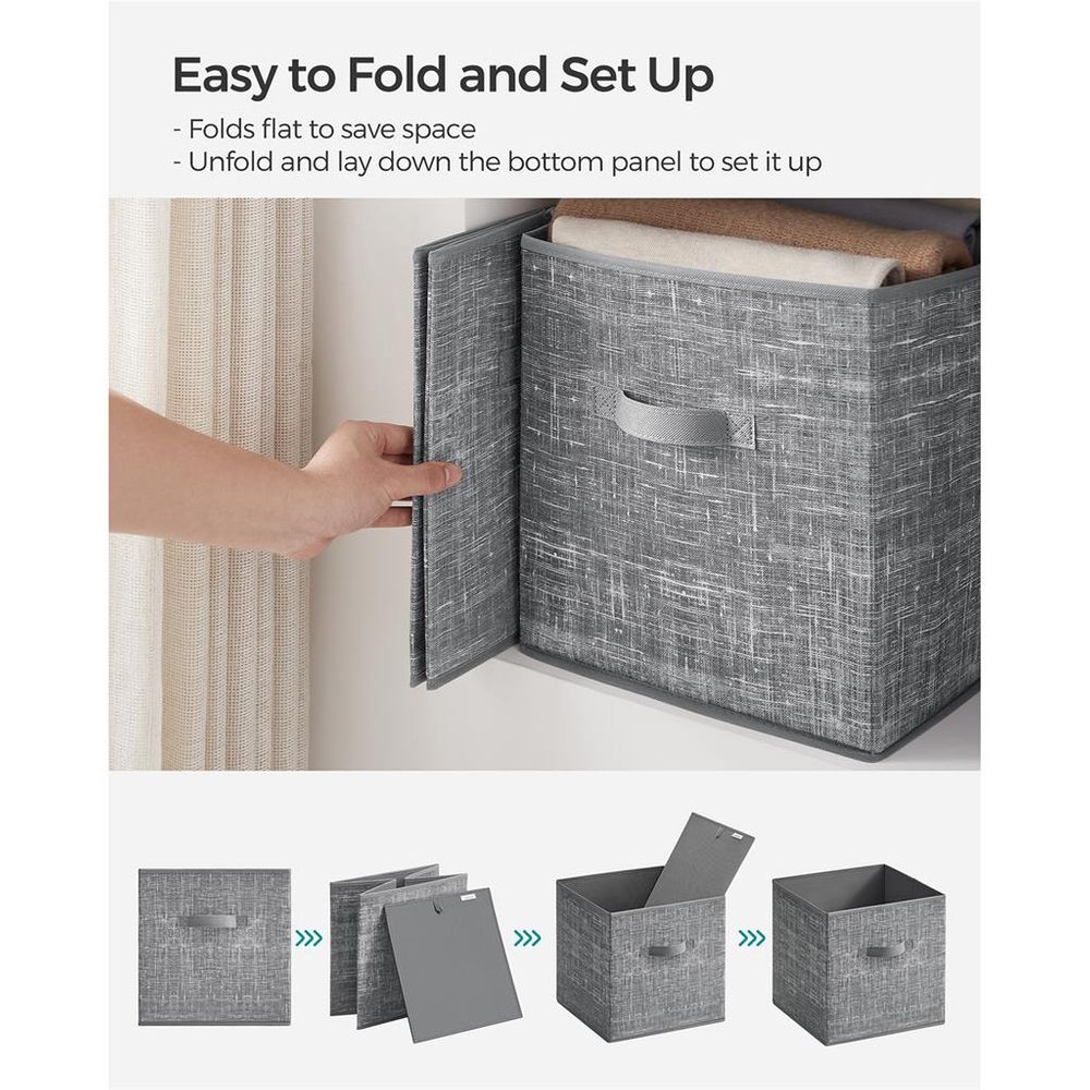 Storage Cubes - Non Woven Fabric - Double Handles - Set Of 6