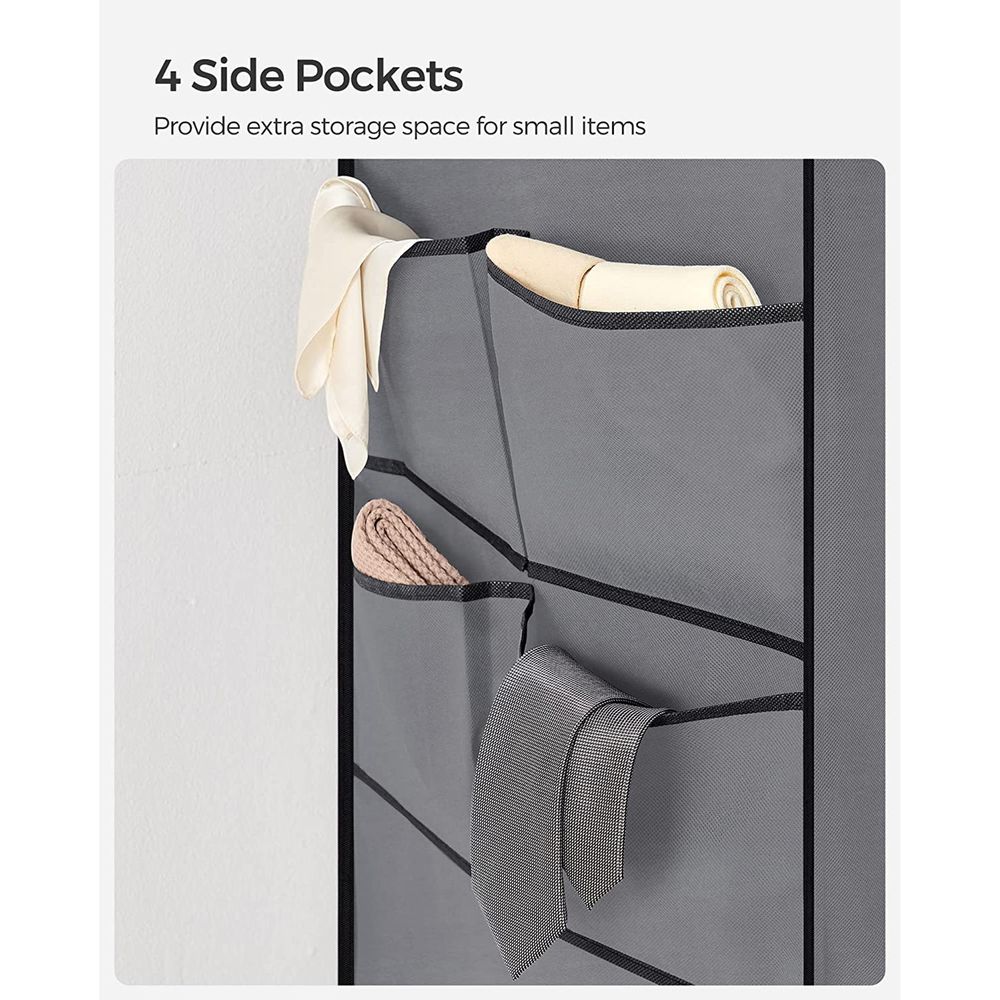 Wardrobe Closet Organizer With Cover - Hanging Rails Shelves