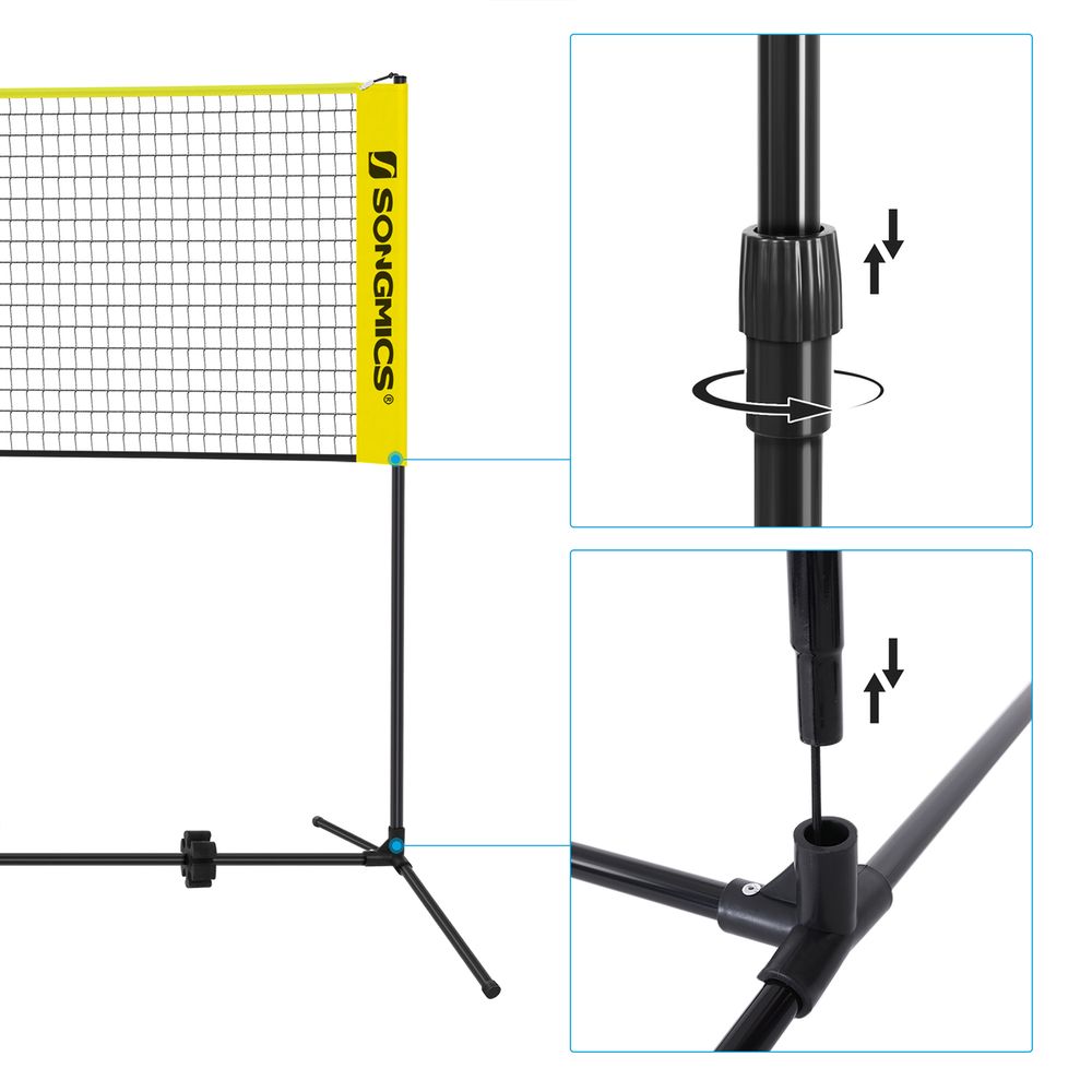 Badminton Net Portable Adjustable Height Net With Carry Bag