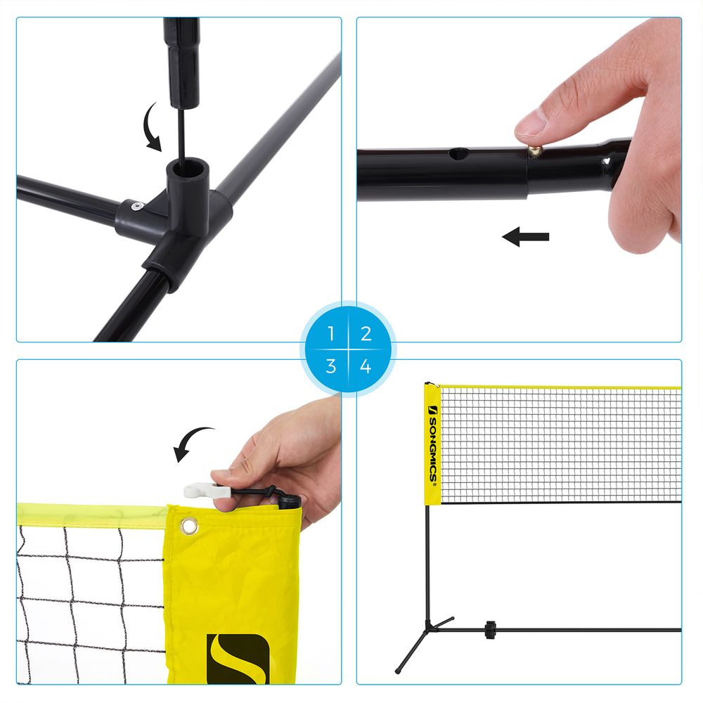 Badminton Net Portable Adjustable Height Net With Carry Bag