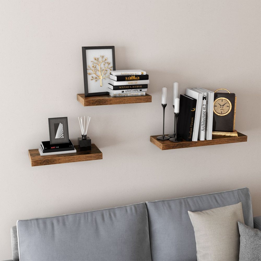 Floating Wall Shelf – Vintage Rustic Design – Wooden Display Shelf