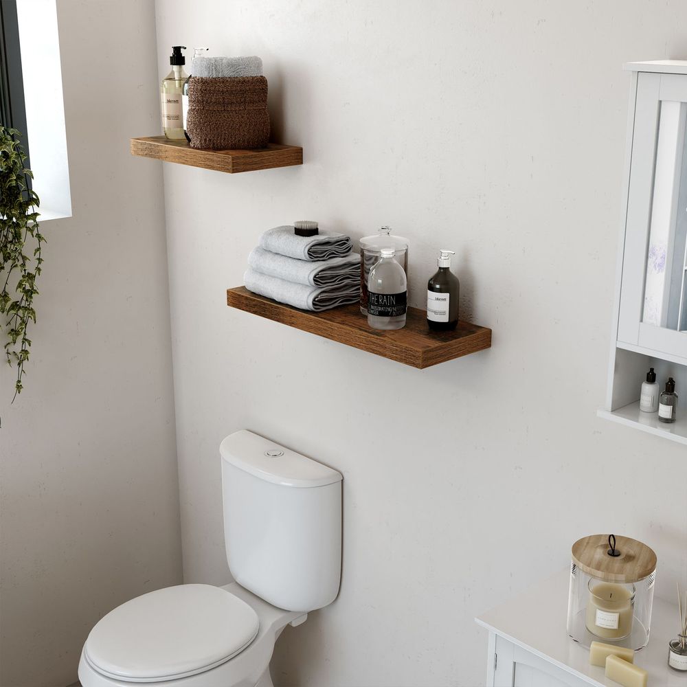 Floating Wall Shelf – Vintage Rustic Design – Wooden Display Shelf