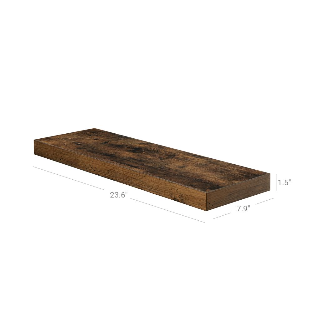 Floating Wall Shelf – Wood Grain Finish – Rustic Display Storage